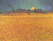 Vincent Van Gogh Sunset : Wheat fields Near Arles oil on canvas